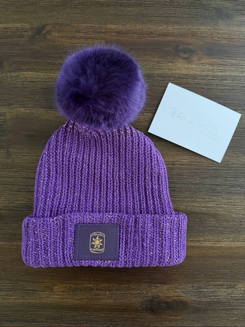 Love Your Melon Disney Princess Rapunzel Tangled Purple Adult Pom Beanie NWT